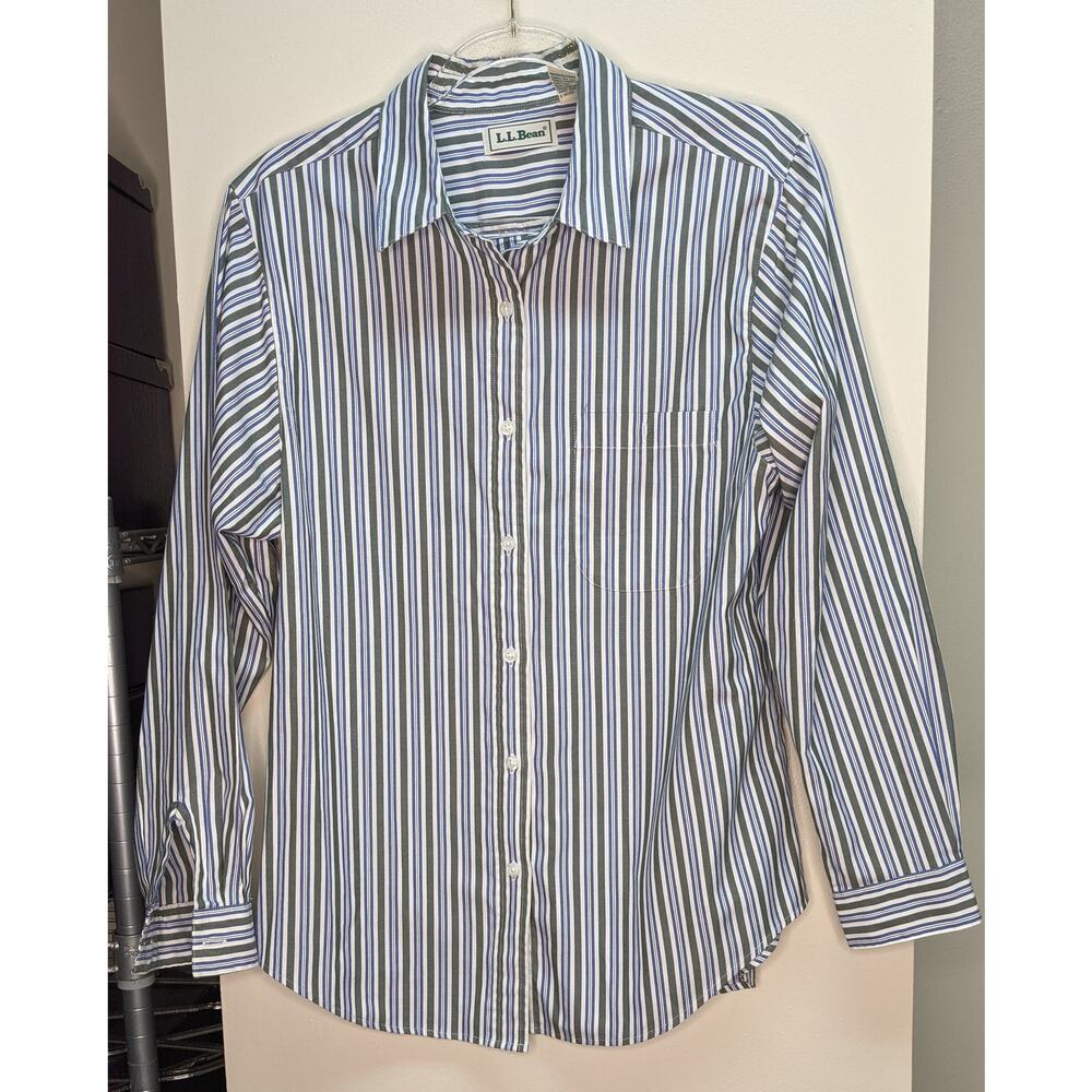 L.L. Bean ladies button-down striped shirt size 12